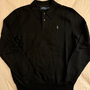 Polo Ralph Lauren Polo-Collar Wool Sweater (Black)